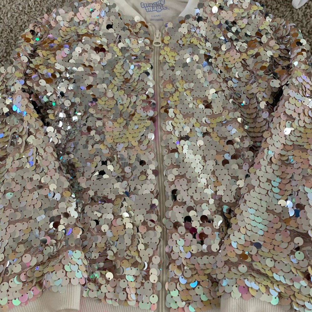 Girls more than magic sequined jacket size 6x